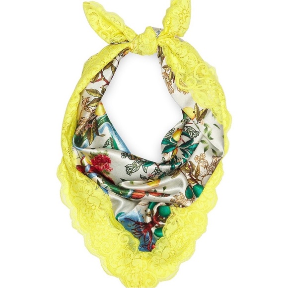 NWT We Are HAH Scarf Down Ditsy Floral French Blue White Skirt Top Head Wrap - Picture 6 of 9